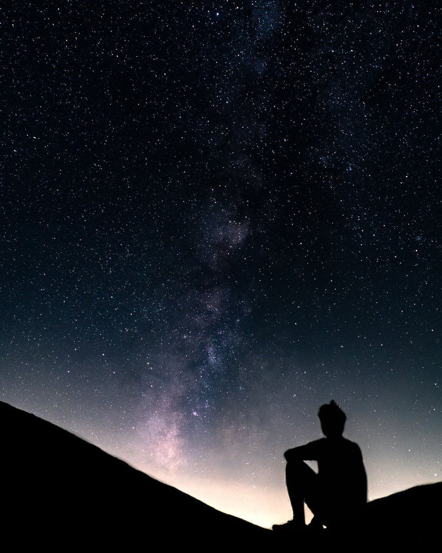Brandon's silhouette beneath the Milky Way
